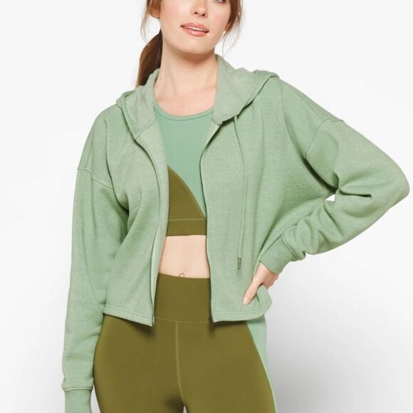 THREADS 4 THOUGHT
Venetia Crop Full Zip Hoodie Light Green S Stitch Fix Nwt - Picture 1 of 7